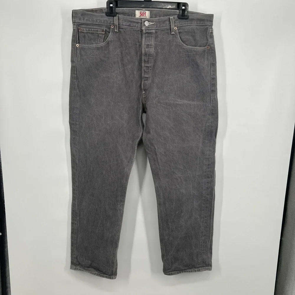 Levi Strauss 501 Vintage Mens Jeans 42x32 Straight Leg Button-Fly Light Gray - Picture 1 of 7